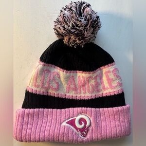 Los Angles Rams Women’s Pink and Black knit beanie - New Era OS